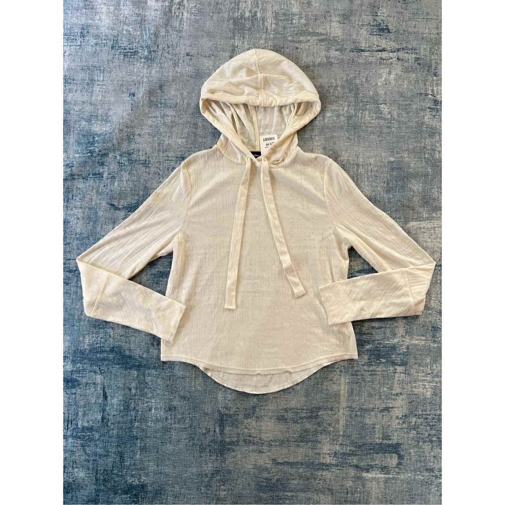 NWT! Twenty Off White Lightweight Textured Burnout Hoodie Medium